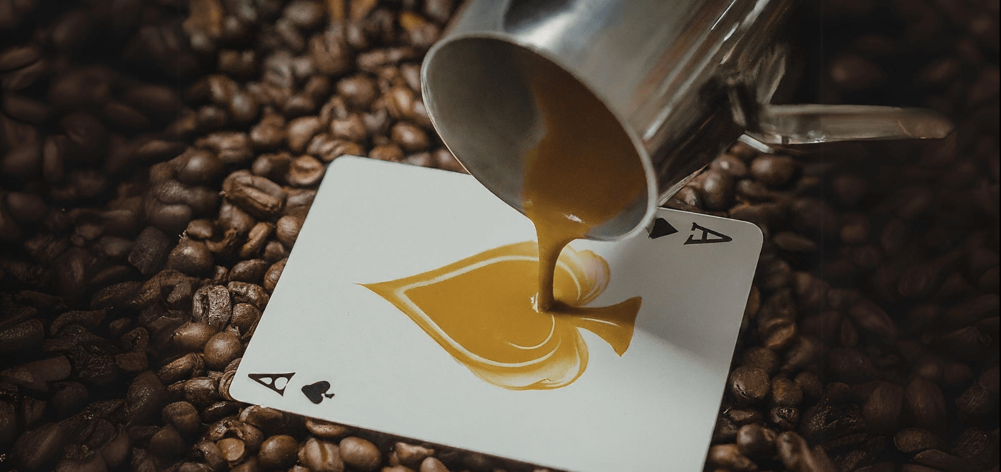 Image of latte art and a wild card.