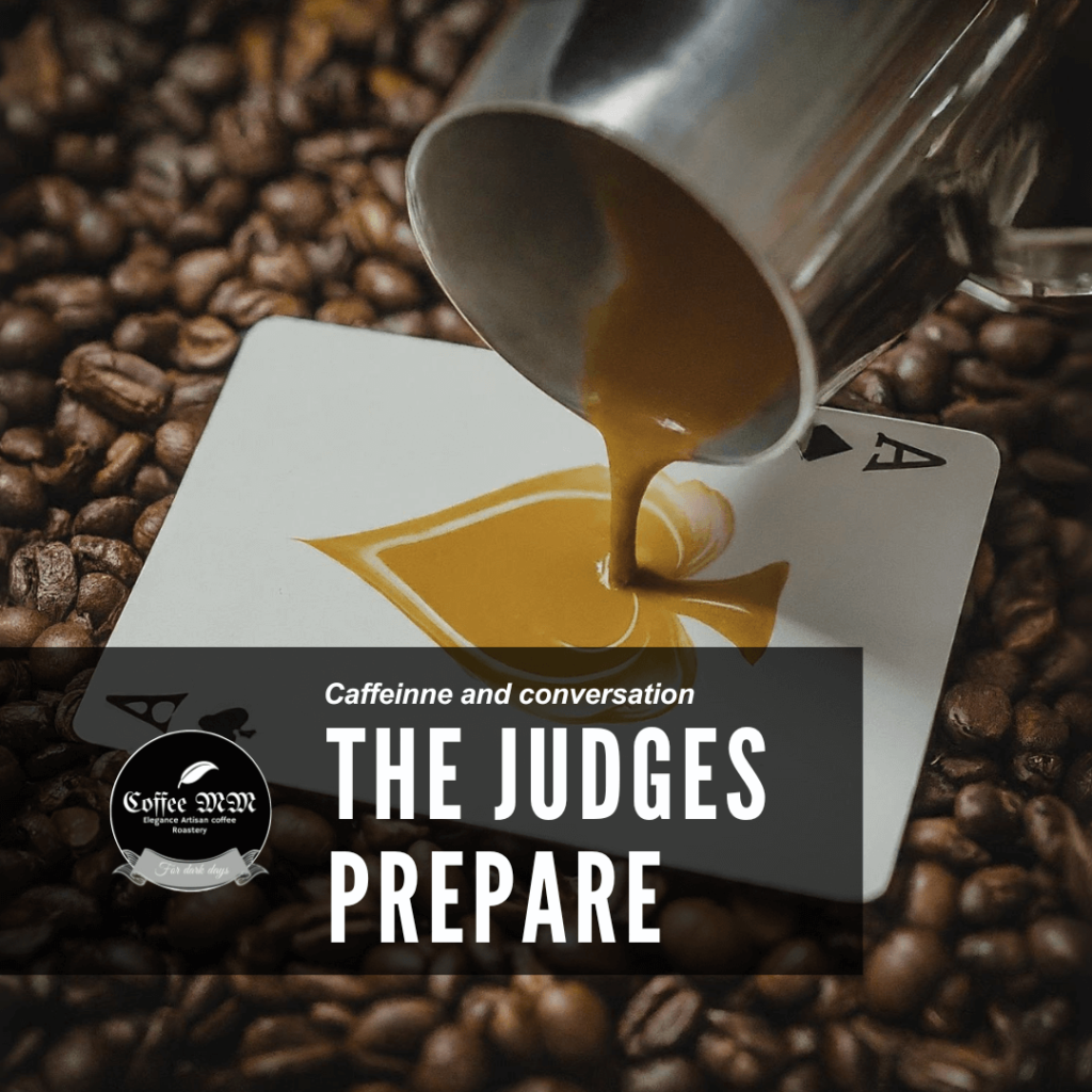 Judges prepare to witness the Barista Battle